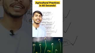 Agricultural Practices in 60 Seconds for class 8 Science chapter 1 crop production and management!