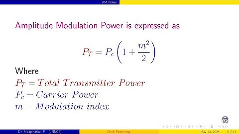 Principles of communication Systems- Analog communication Numerical Problems on AM power