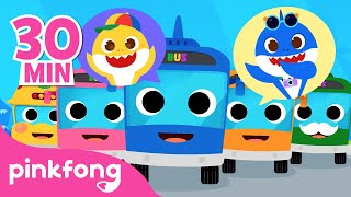 Color Bus \& Car Songs Compilation | Wheels on the Bus | Kids Songs Cars | Pinkfong Baby Shark