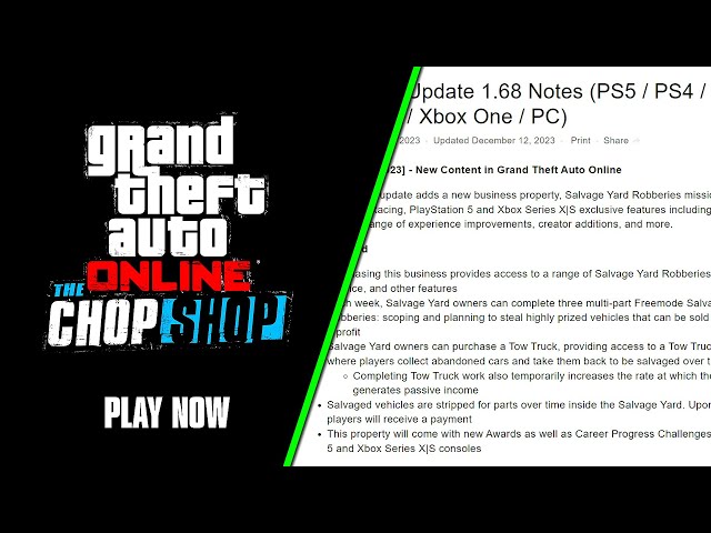 GTA 5's 1.64 Patch Notes Are Ginormous for PS5, PS4