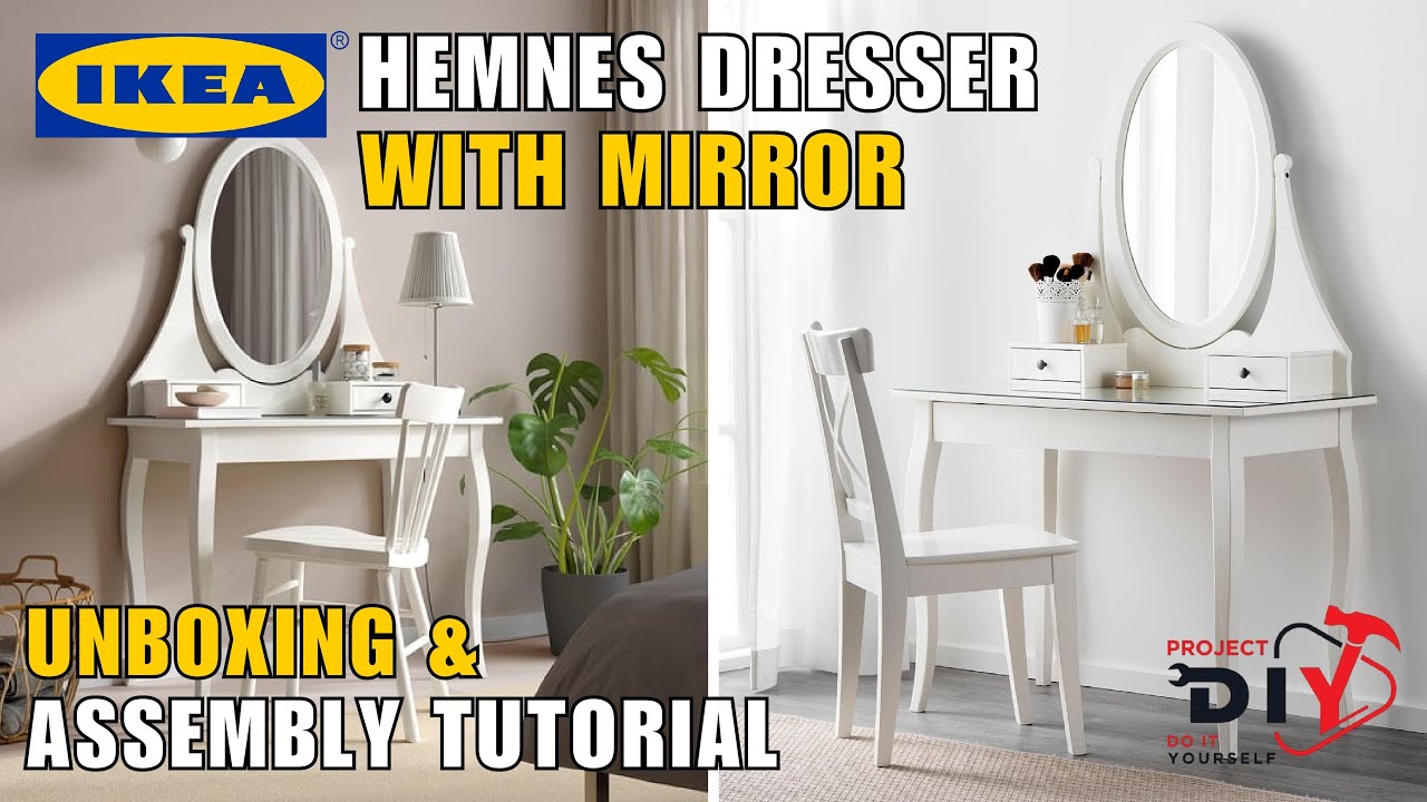 IKEA Hemnes Dressing Table with Mirror, Unboxing & Assembly Tutorial | DIY Vanity Assembly Tutorial IKEA Hemnes Dressing Table with Mirror, Unboxing & Assembly Tutorial | DIY Vanity Assembly Tutorial
