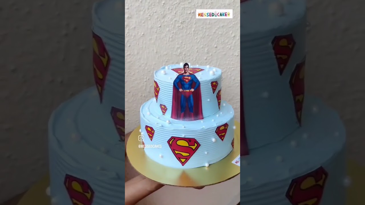 Superman cake 😍 NO FONDANT CAKE 😳 