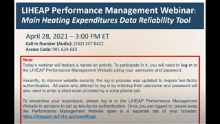 LIHEAP Performance Management - Electric Baseload Expenditures Data Reliability Tool