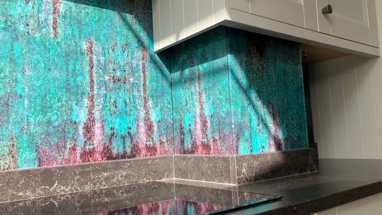 Printed Abstract Splashbacks by ®CreoGlass, www.creoglass.co.uk