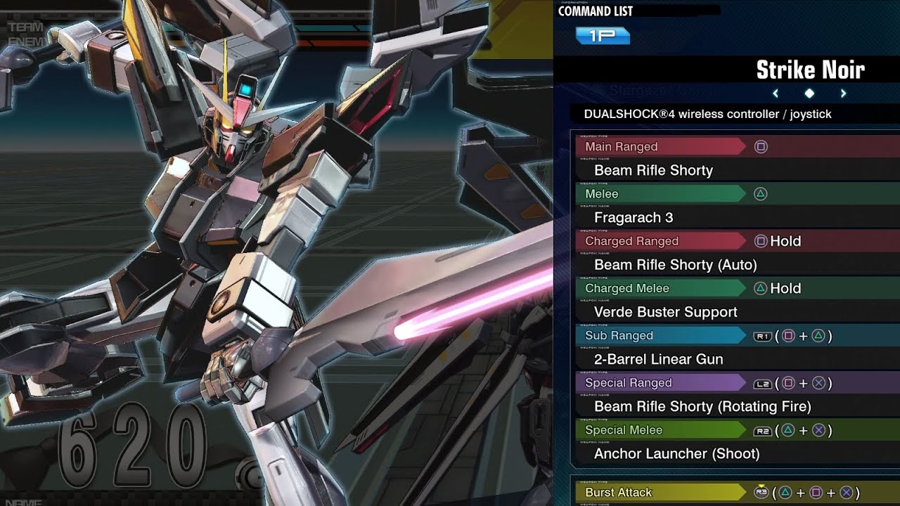 Strike Noir Gundam Extreme Versus Maxi Boost On Combo Guide Youtube