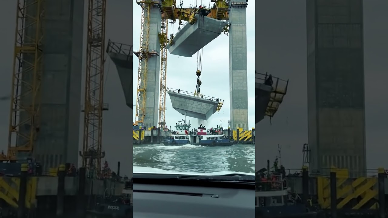 Why are they dropping a bridge into the ocean? 