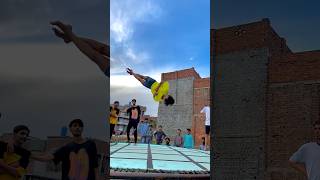Landing Frant Triple twist 😱🤯😱#parkour #stunt #sportsshorts #backflip