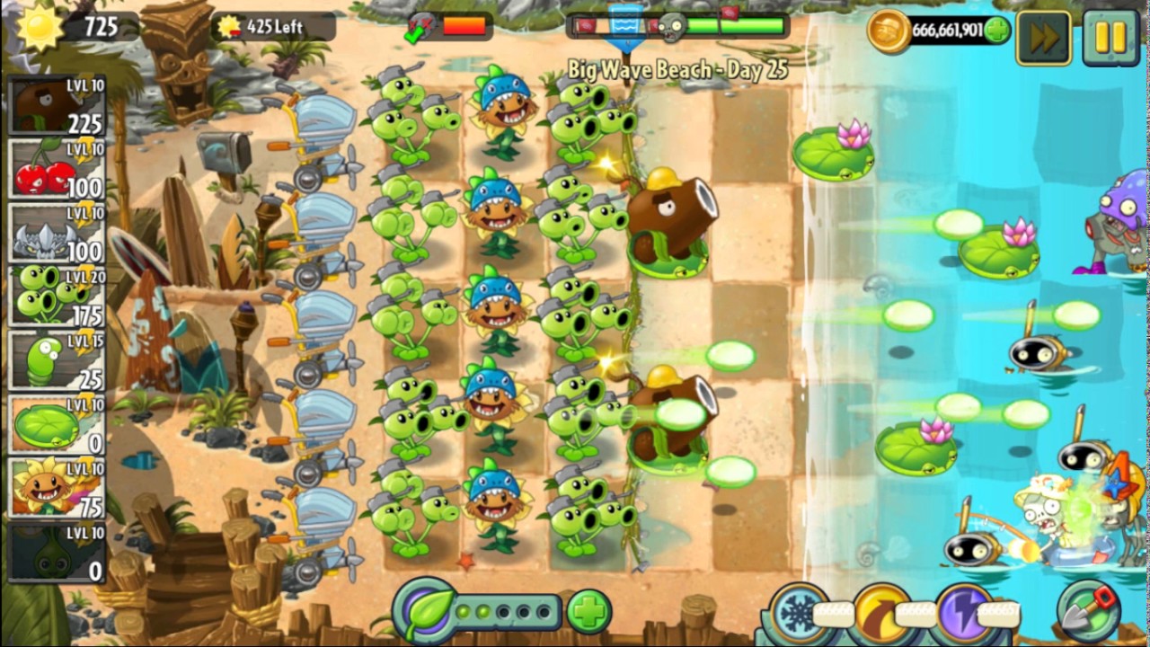 Plants vs Zombies 2Level up systemPitate sea plants(Max level) YouTube