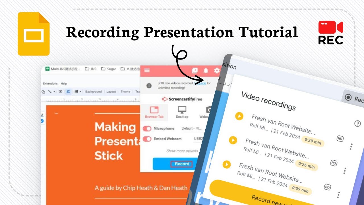 Record Break Slides How to screen record a presentation in Google Slides - YouTube
