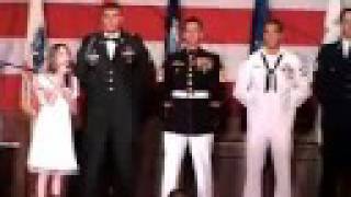 Sydney Heller sings to five Military Heroes