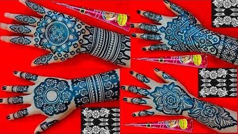 Tried Top 4 trending meesho mehndi sticker/how to use mehndi stencil#mehndidesign#stencil#sticker