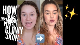 HOW TO GET INSTAGRAM PERFECT SKIN! - NATURAL GLOWY SKIN MAKEUP TUTORIAL | AMBER HOWE