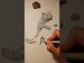 Day 2 of drawing a cat with a big fish #catdrawing #catart #inkdrawing