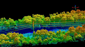 BoE Systems Drone-Based Aerial LiDAR - Power Lines Point Cloud