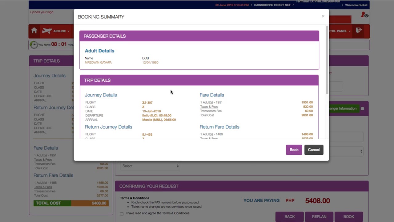 CONFIRMED ROUNDTRIP TICKET BY RAINJOY