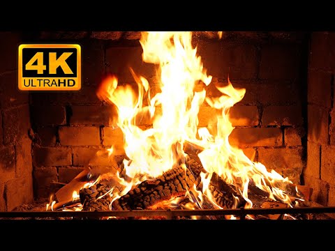 Cozy Fireplace 4K 12 HOURS Fireplace With Crackling Fire Sounds Fireplace Ambience 