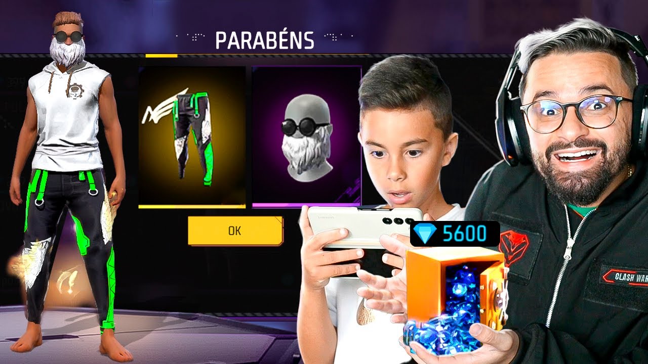 DEIXEI uma CRIANÇA escolher QUALQUER ITEM do FREE FIRE