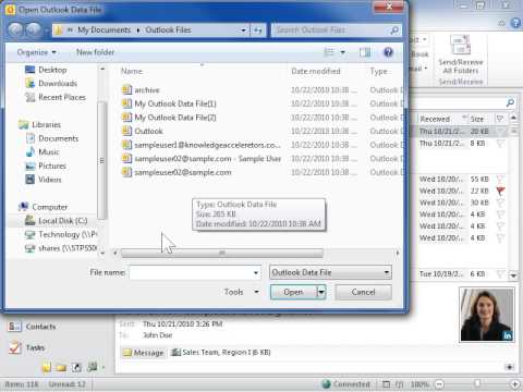 outlook 2010 open a pst file youtube how to open pst file