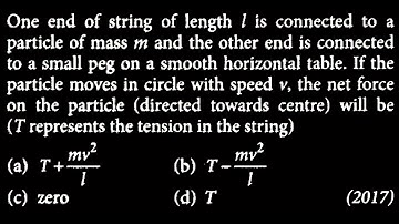 One end of string of length I is connected to a particle of mass m and the  LM DTS 12 Q1