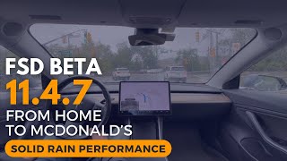 Tesla FSD Beta 11.4.7 - From Home to McDonald's - Solid Rain Performance by Fabian Luque 244 views 8 months ago 9 minutes, 7 seconds