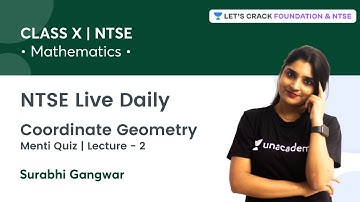 NTSE Live Daily: Math -X | Coordinate Geometry | Menti Quiz | L 2 | Mathematics | Surabhi Gangwar
