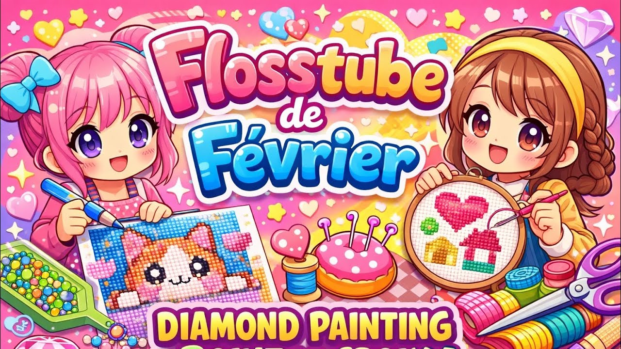 #flosstube #fevrier #pointdecroix #diamondpainting 
