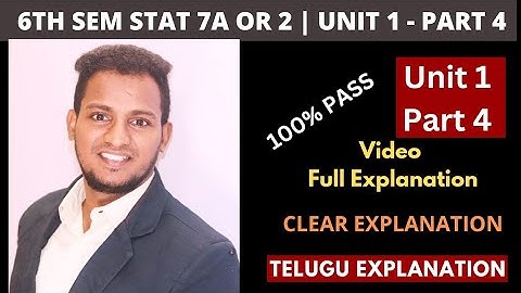 6TH SEM STAT 7A OR 2 UNIT 1 PART 4 l #sem #degree #shorttricks4u #maths #umasir #rayalaseema
