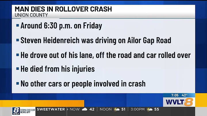 75-year-old man dies in Union County rollover crash, THP says