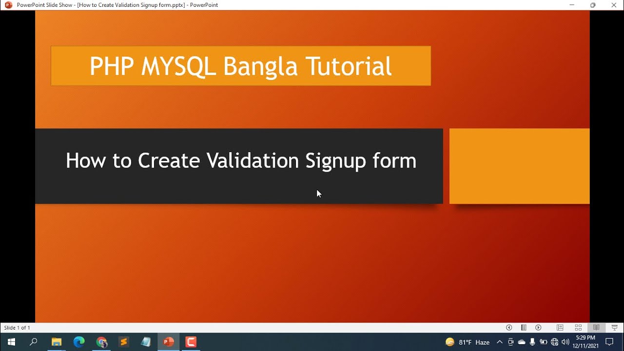 how to create signup validation form in php part 01 - YouTube