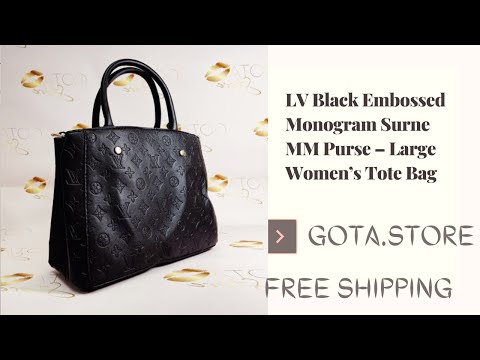 LV Black Embossed Monogram Surne MM Purse - Large Women's Tote Bag