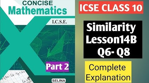 Similarity Class 10 ICSE | Lesson 15 Exercise B Q6–Q8 Full Solution & Explanation | Selina Maths