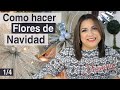 Cómo hacer flores navideñas faciles 🎄 manualidades navideñas