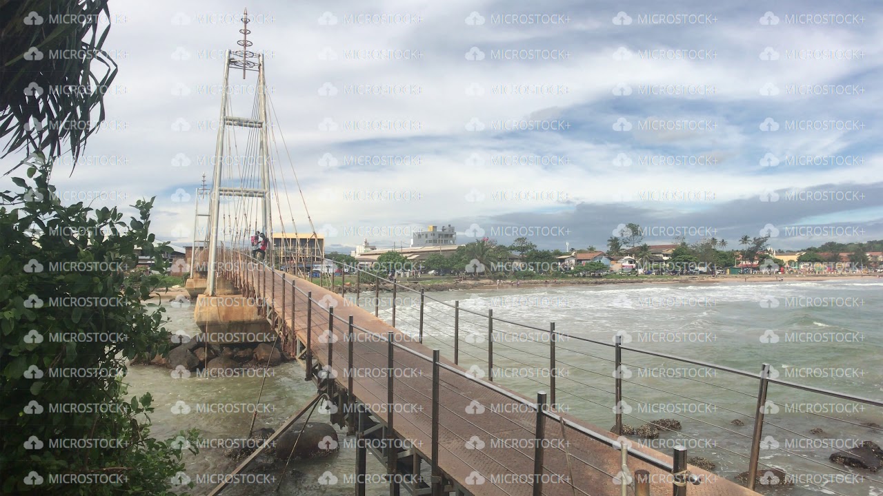 Matara, Sri Lanka, a view of the bridge with the island - YouTube