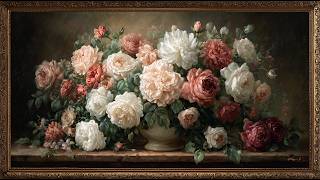Screen Saver for TV 🌸 Elegant Floral Painting | 11 Hours Living Art Canvas | Vintage Rose Bouquet screenshot 5
