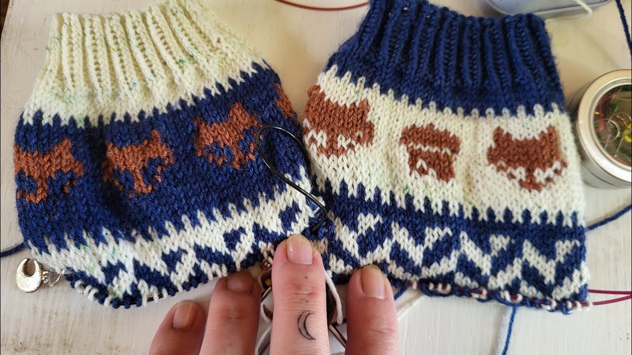 astuce : comment tricoter en magic loop des chaussettes en jacquard!