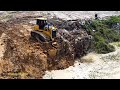 Fantastic Action Dozer Operator Technique Pushes Cleaning Land For Dump Trucks Access Unloading Soil