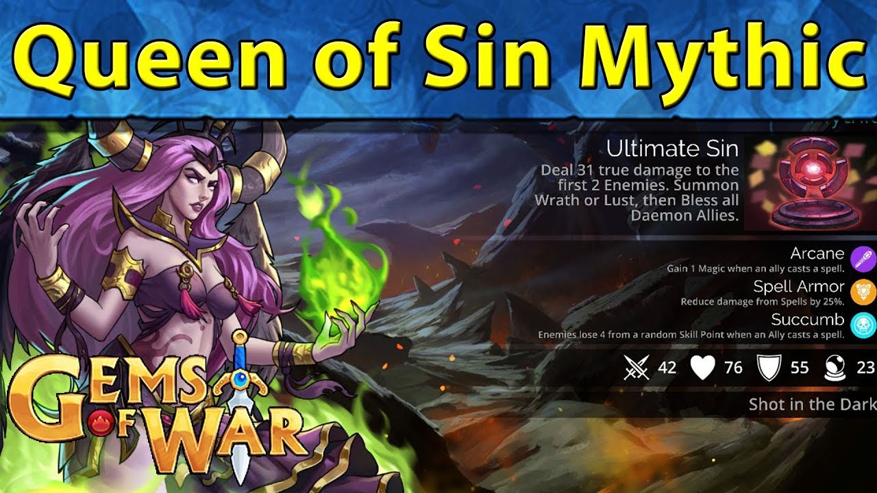 Gems of War Queen of Sin Key Opening and Teams YouTube
