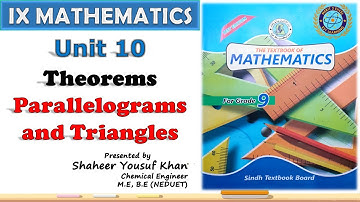 Chapter 10 || Parallelograms and Triangles - Theorems || Class 9 Math || Sindh Board || by ykSir