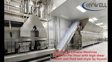 2.5 Tons of Chinese Medicine Granules Per Hour with high shear mixer and fluid bed dryer
