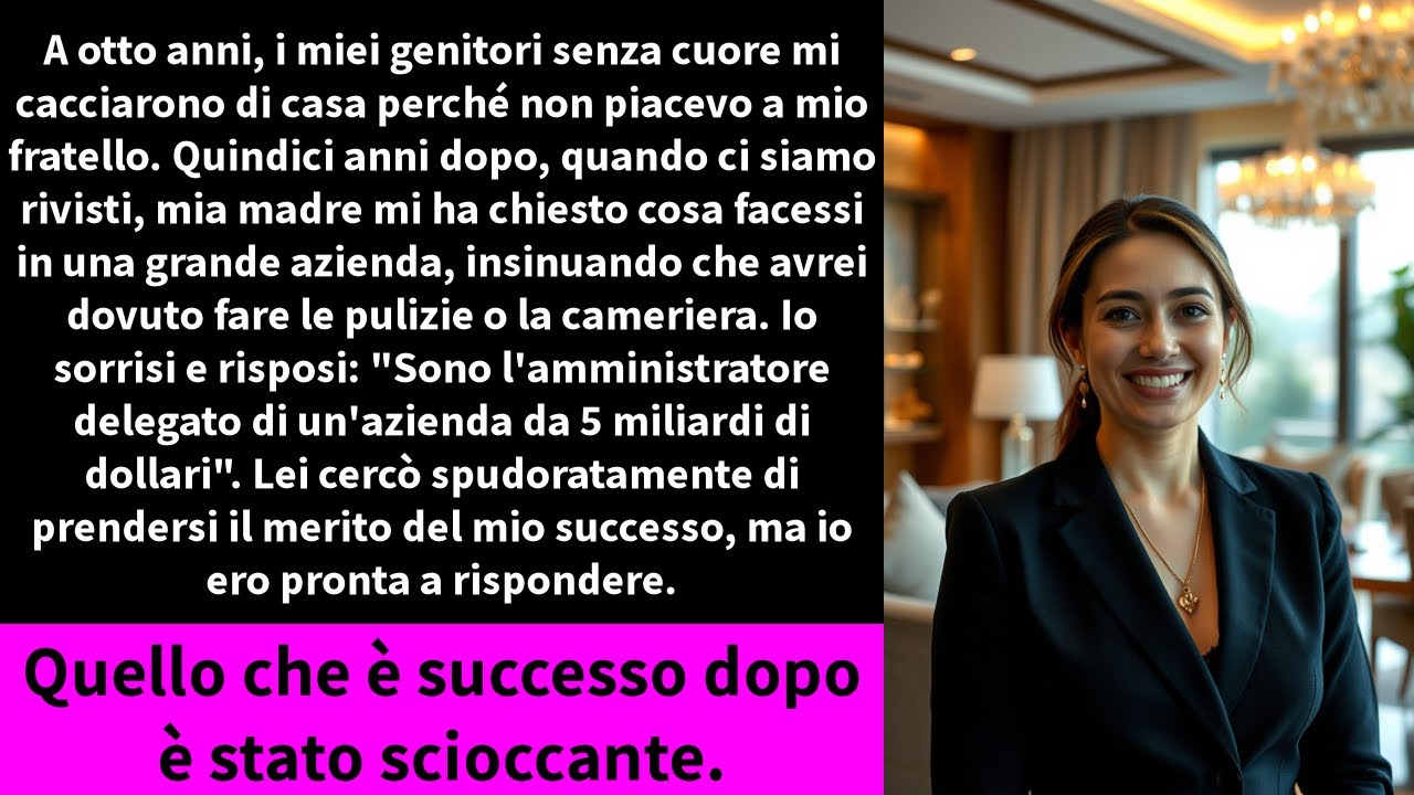 Avevo solo otto anni quando mio padre, con la voce gelida, mi disse: “Devi darti una regolata, o dovrai trovare un altro posto dove vivere.” Quella sera sbattei la porta di casa alle spalle e...