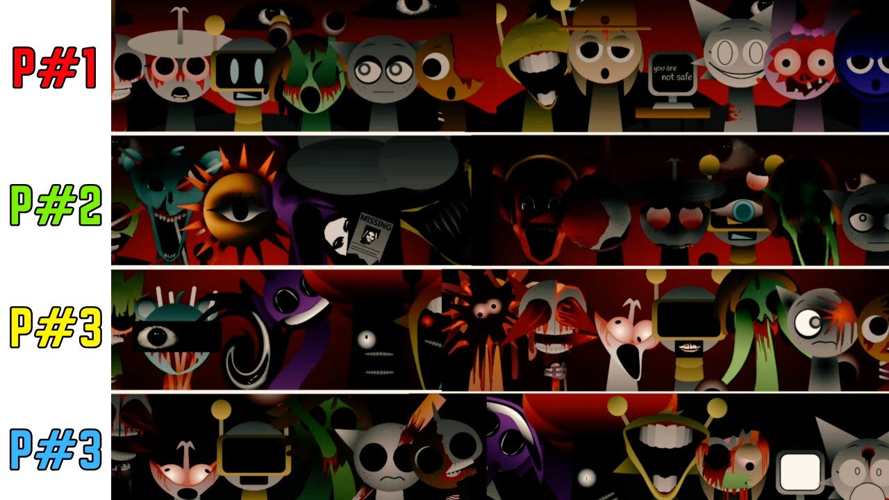 All Characters Incredibox Sprunki Phase 1 - 4 (normal vs speed version ...