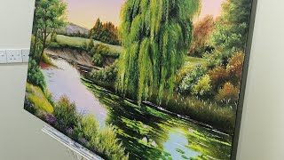 Weeping Willow Tree__ Landscape Acrylic Painting ||StepbyStep Tutorial For Beginners( PART  1)