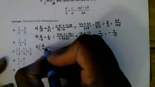 MATH 2123 Section 6.2 Addition,  Subtraction, and Estimation with Rational Numbers