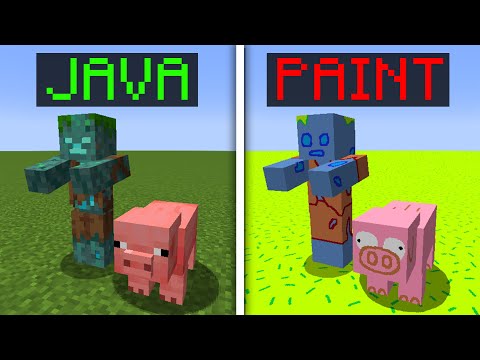 Minecraft java vs paint NEW 1. #minecraft #meme #mods
