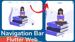 flutter web navigation bar tutorial using inkwell | flutter responsive ui |  flutter web development