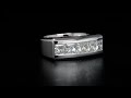 2.50 Carats Natural Princess Cut Channel Set Diamond Men's Band - GIA Certified