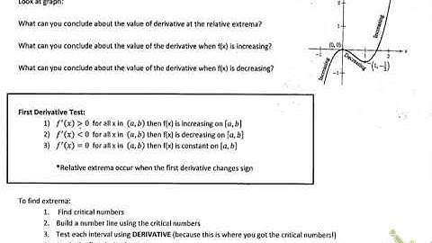4.3 Increasing/decreasing and the 1st derivative test