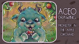 Aceo - Monster In The Apple Orchard