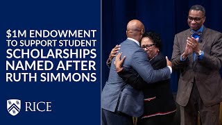 Rice creates $1M scholarship in honor of Ruth Simmons