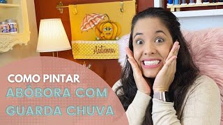 Passo a passo completo pintura abóbora no pano de copa para iniciantes - PARTE 2